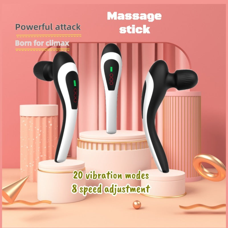 Moremorelove Rechargeable massage stick – 20 frequencies 8forces Dildo with Powerful Vibration for Women