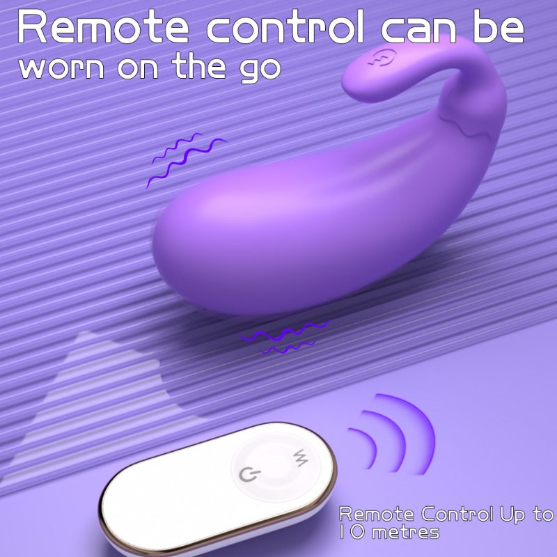 Moremorelove Eggplant-Shaped Remote Control Bullet Vibrator – Silent, Insertable & Discreet Wearable Sex Toy for Female Pleasure