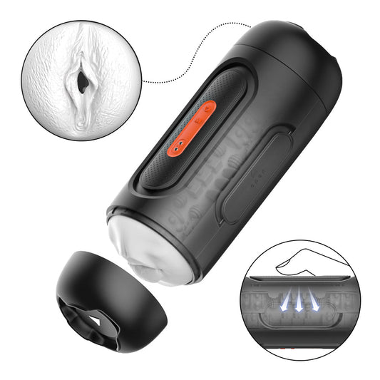 Rechargeable Double-Sided Male Masturbator – Powerful & Quiet Vibrating Stroker with TPE Material