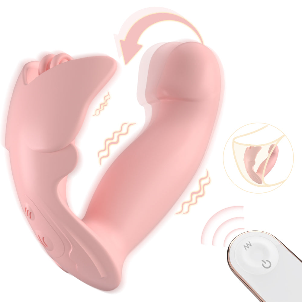 Moremorelove Remote Control Thrusting Wearable Bullet Vibrator – Butterfly-Shaped Design with Dual Vibration & Thrusting for G-Spot & Clitoral Pleasure