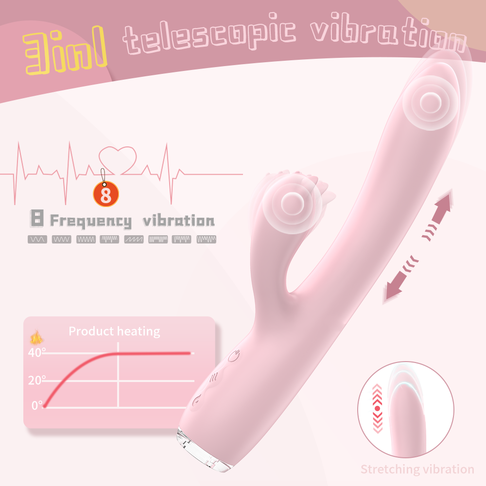 Moremorelove Rechargeable G-Spot Orgasm Vibrator – Dual Shock Thrusting & Vibrating AV Stick for Female Pleasure & Masturbation