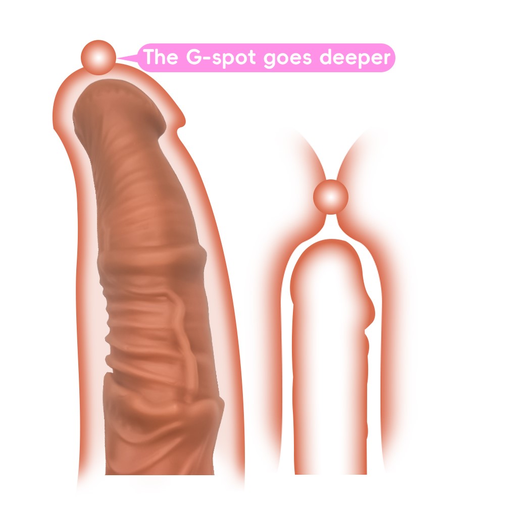 2 Colors Reusable Penis Sleeve & Cock Ring Extender – Ultra-Soft Penis Enlarger for Men & Couples