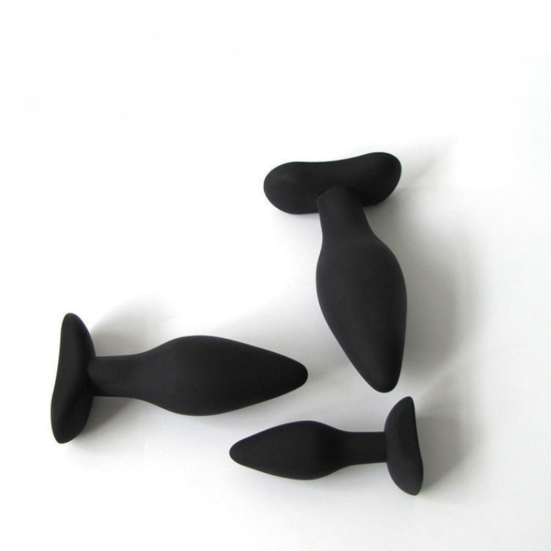 Moremorelove Silicone Butt Plug Set – 3-Piece Anal Training Kit for Beginners & Advanced Users, Flared Base Prostate Massager