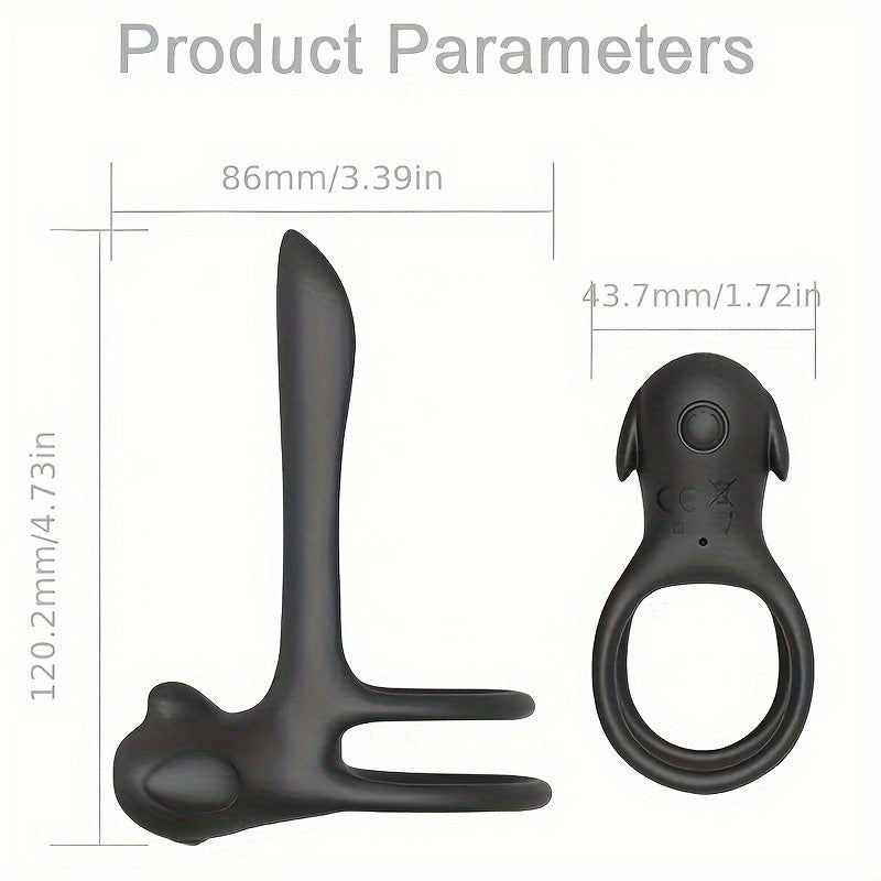 Moremorelove Vibrating Dual Penis Ring – Wireless Electric Delay Cock Ring for Men