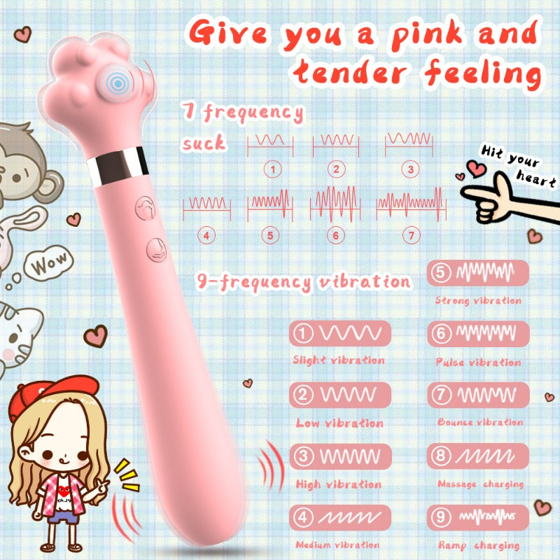 Moremorelove Cat Paw Dual-Stimulation Vibrator – 9 Vibration & 7 Tapping Modes