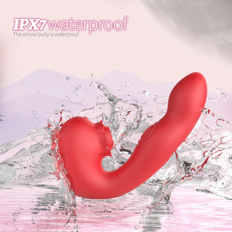 Moremorelove Flower Dildo Vibrator – 9 Frequencies, Suction, Slap & Vibe in One | Dual Stim for Women
