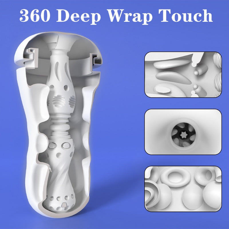 Male Masturbator – Manual Stroker with Realistic Vagina in Coffee Cup Design & Stocking Texture, Discreet Pleasure Toy for Men