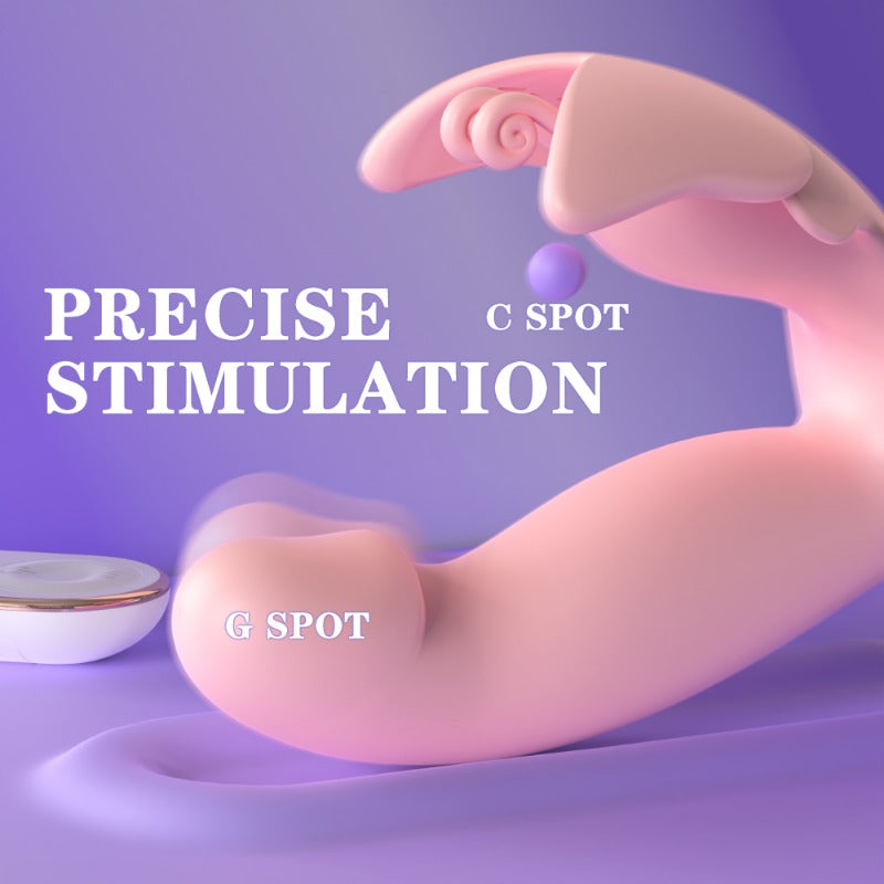 Moremorelove Remote Control Thrusting Wearable Bullet Vibrator – Butterfly-Shaped Design with Dual Vibration & Thrusting for G-Spot & Clitoral Pleasure