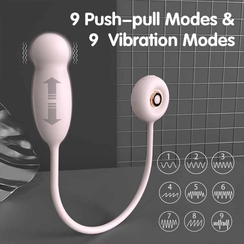 Moremorelove Rechargeable 9-Frequency Thrusting Egg Vibrator – Heated, Smooth & Powerful Personal Massager for Female Pleasure & Masturbation