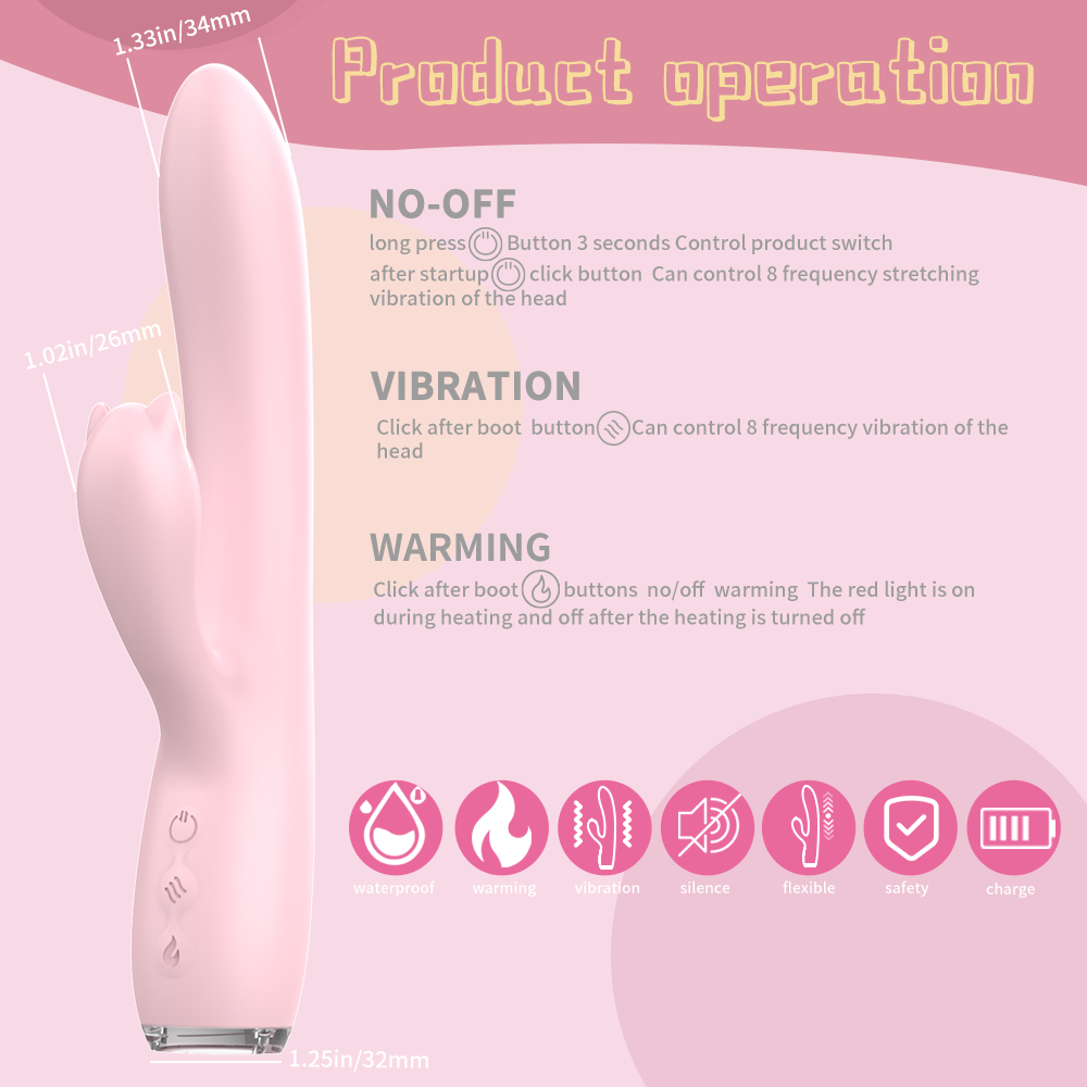 Moremorelove Rechargeable G-Spot Orgasm Vibrator – Dual Shock Thrusting & Vibrating AV Stick for Female Pleasure & Masturbation