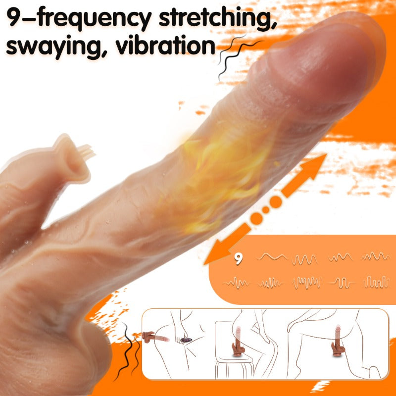 Moremorelove Realistic Heating Dildo – 9-Mode Thrusting, Vibrating & Swinging Pleasure Toy