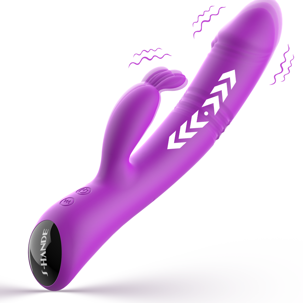 Moremorelove Waterproof Rabbit Vibrator – Telescopic Dildo with Licking Bunny Ears & Powerful Vibration for Women