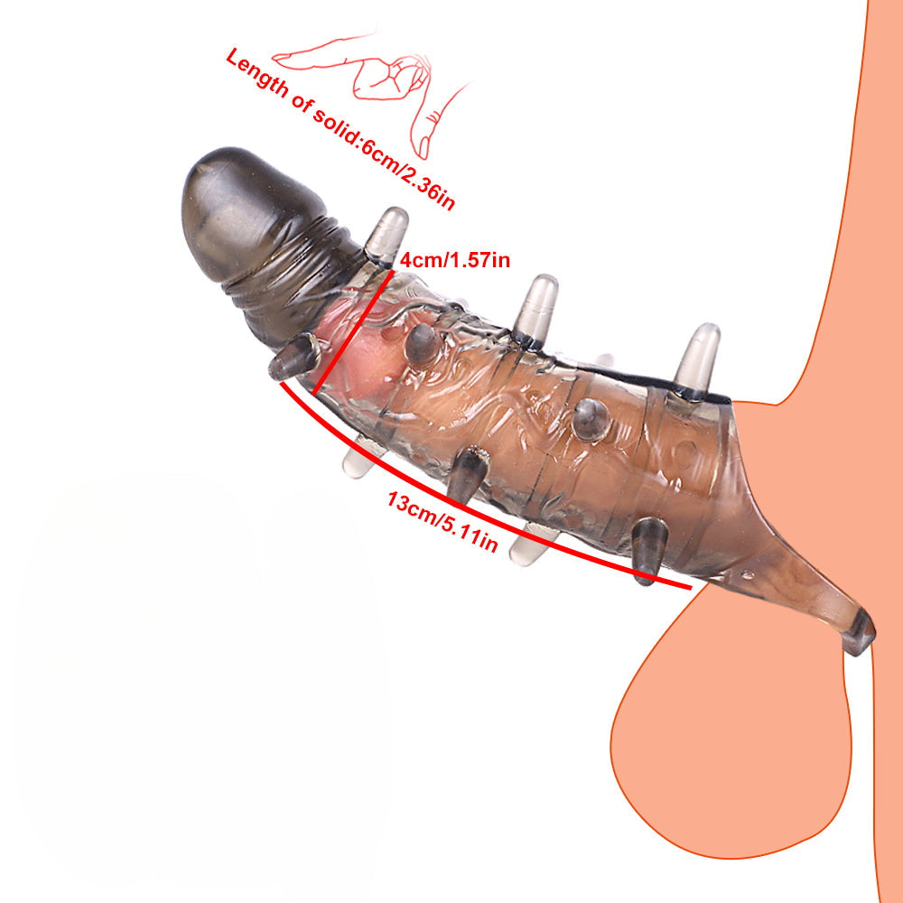 Reusable Penis Sleeve with Vibrator & Cock Ring Extender – Ultra-Soft Penis Enlarger for Men & Couples