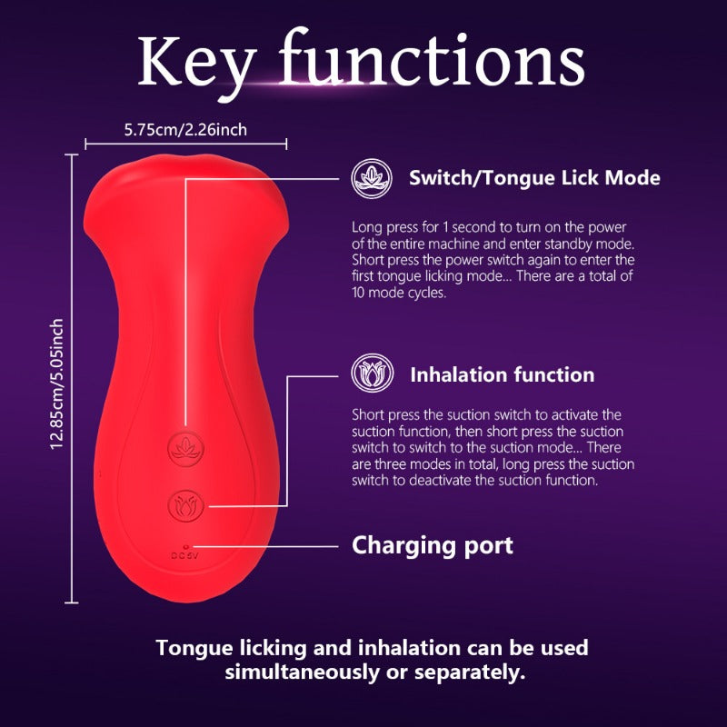 Moremorelove Button-Controlled Multifunctional Vibrator – with Clit & Nipple Stimulation, Sucking & Licking Functions for Women & Couples