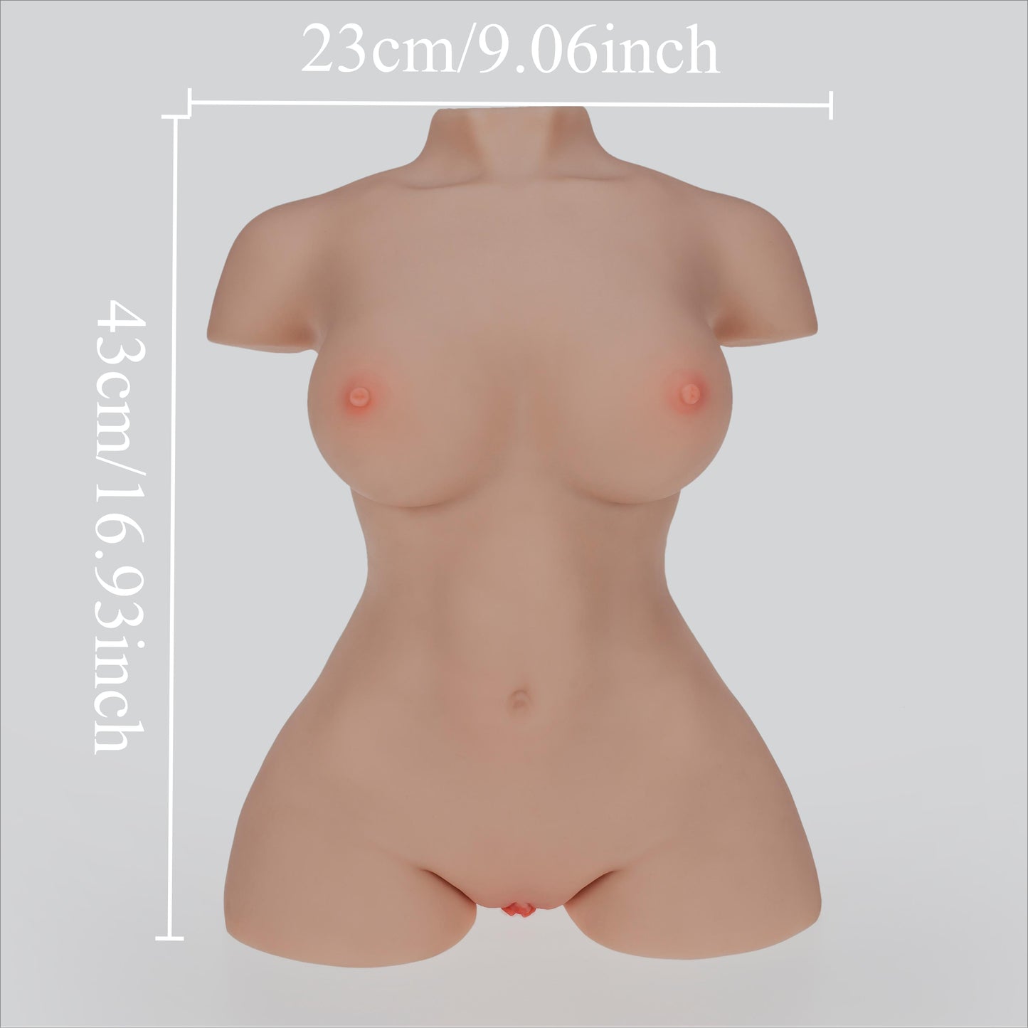 Moremorelove TPE Safe Silicone Hip & Torso Sex Doll with Pussy, Vagina & Anus - Realistic Soft Male Masturbator for Men