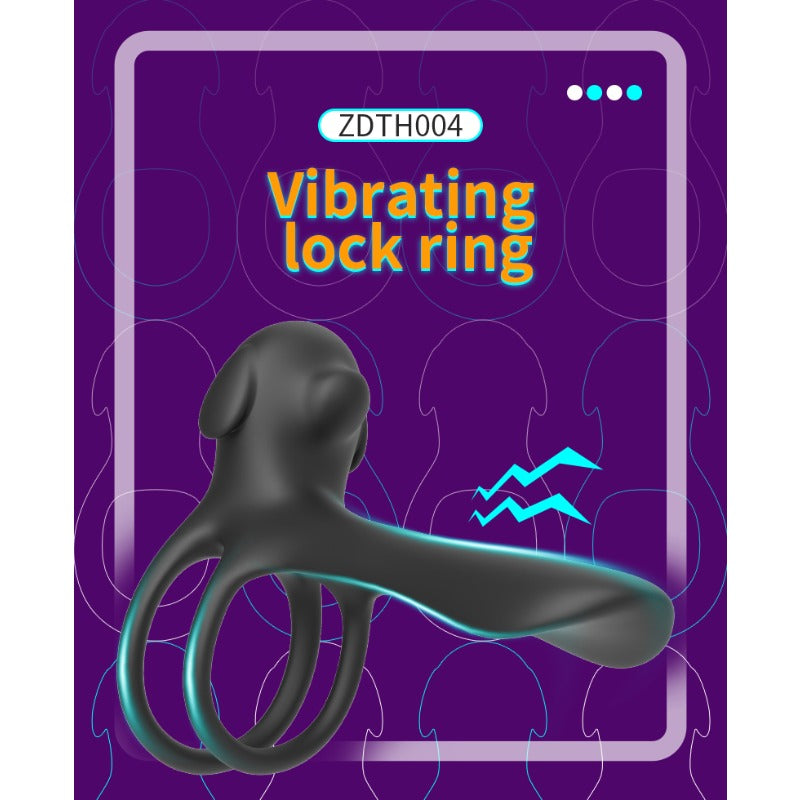 Moremorelove Vibrating Dual Penis Ring – Wireless Electric Delay Cock Ring for Men
