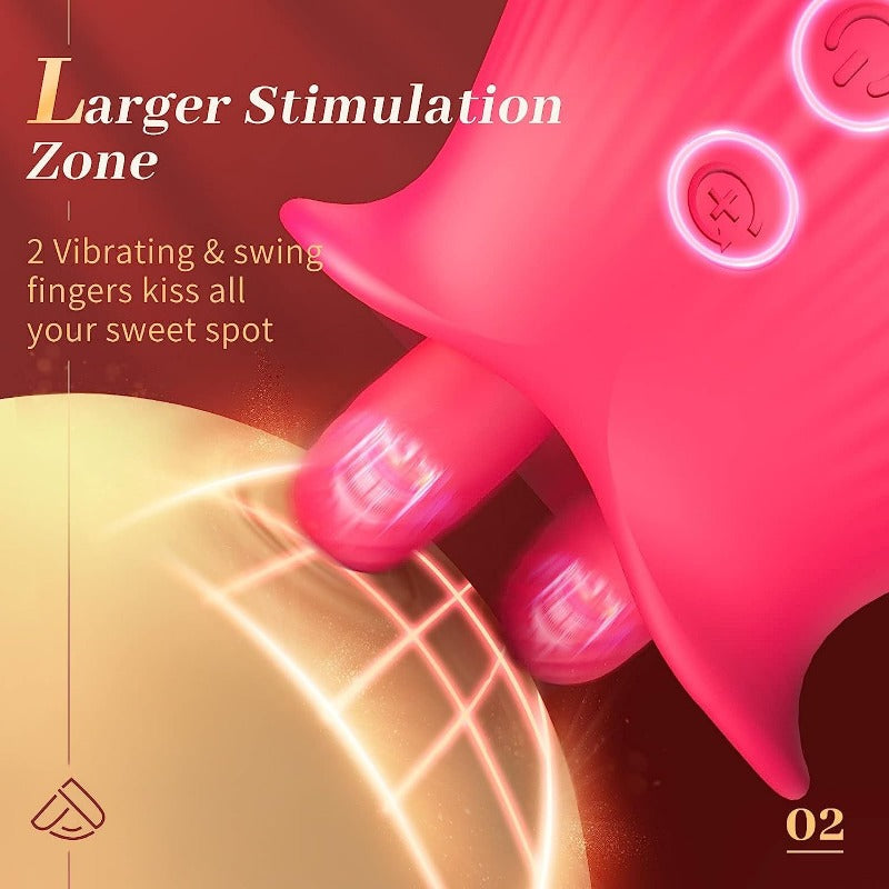 Moremorelove Button-Controlled Sucking Vibrator – 10 Vibration Modes with Dual Tongue Design, Clit & Nipple Stimulation, Sucking & Licking Functions for Women & Couples