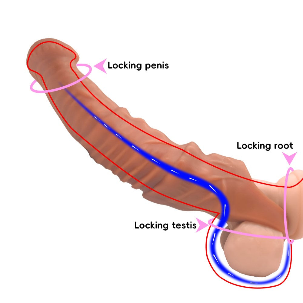 2 Colors Reusable Penis Sleeve & Cock Ring Extender – Ultra-Soft Penis Enlarger for Men & Couples