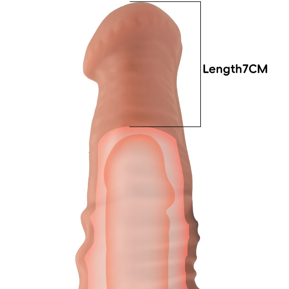 2 Colors Reusable Penis Sleeve & Cock Ring Extender – Ultra-Soft Penis Enlarger for Men & Couples