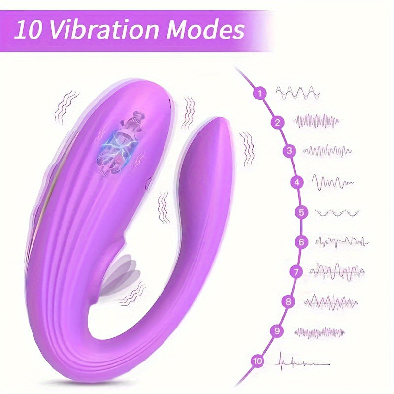 Moremorelove Remote-Controlled U Vibrator – 10 Vibration Modes, G-Spot Bullet, Dildo & Clitoral, Vaginal, Anal Stimulator for Women & Couples