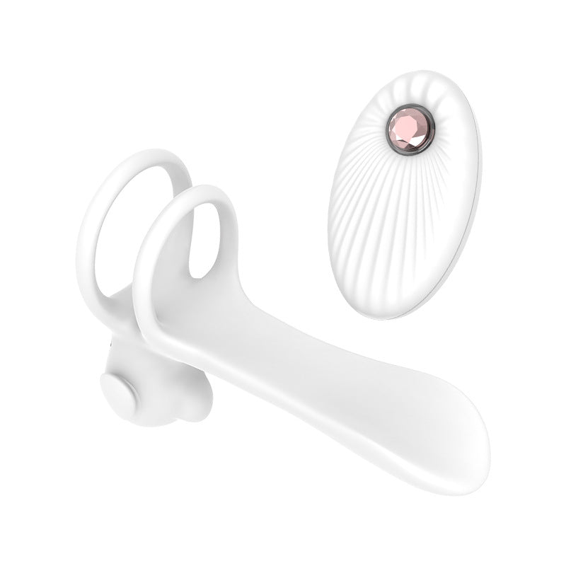 Moremorelove Vibrating Dual Penis Ring – Wireless Electric Delay Cock Ring for Men