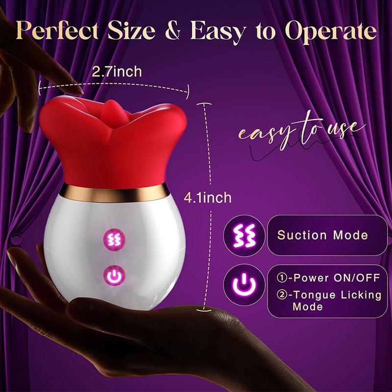 Moremorelove App-Controlled & Button-Controlled Rose Sucking Vibrator – 10 Sucking, Licking & Vibration Modes, Clit, Nipple & Anal Stimulation for Women & Couples