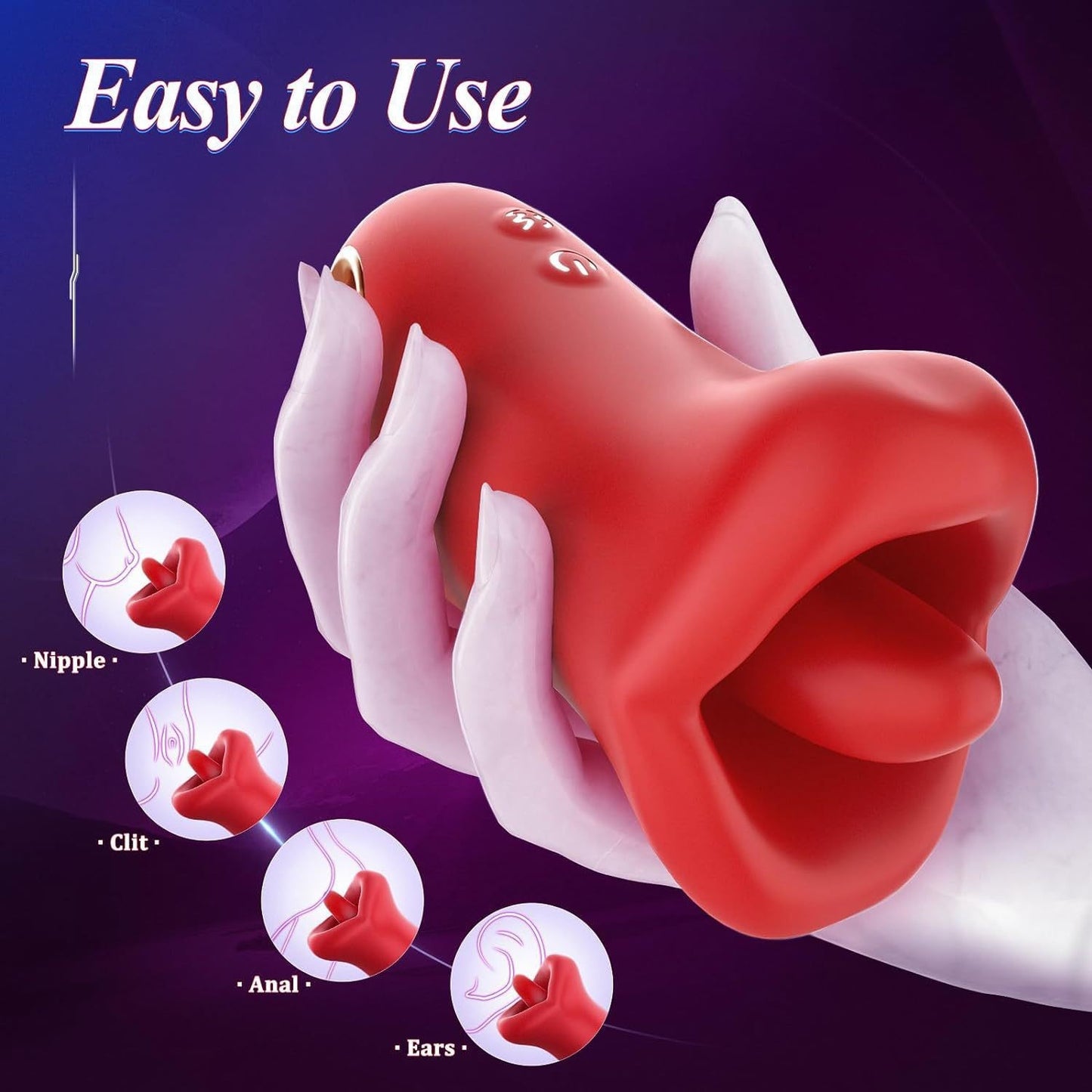 Moremorelove App or Button-Controlled Rose Sucking Vibrator – 4 Suction, 10 Tongue Licking & 10 Vibration Modes for Clit, Nipple & Anal Stimulation for Women & Couples