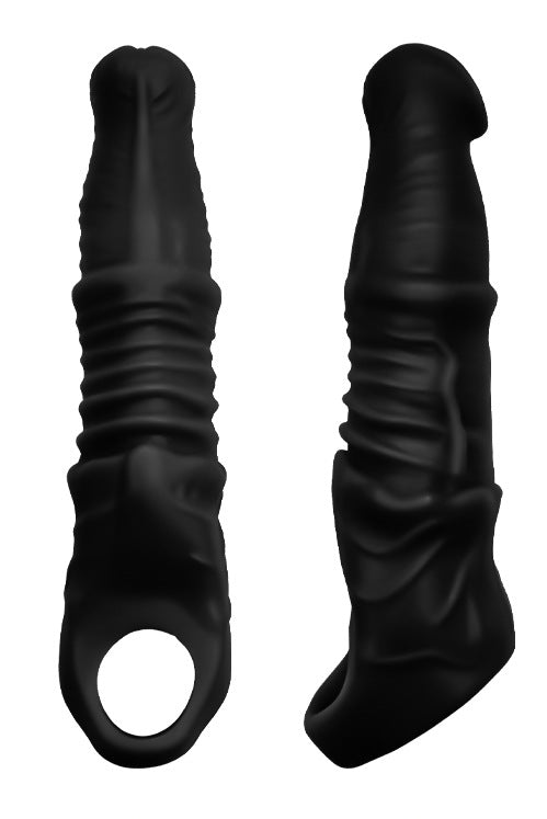2 Colors Reusable Penis Sleeve & Cock Ring Extender – Ultra-Soft Penis Enlarger for Men & Couples