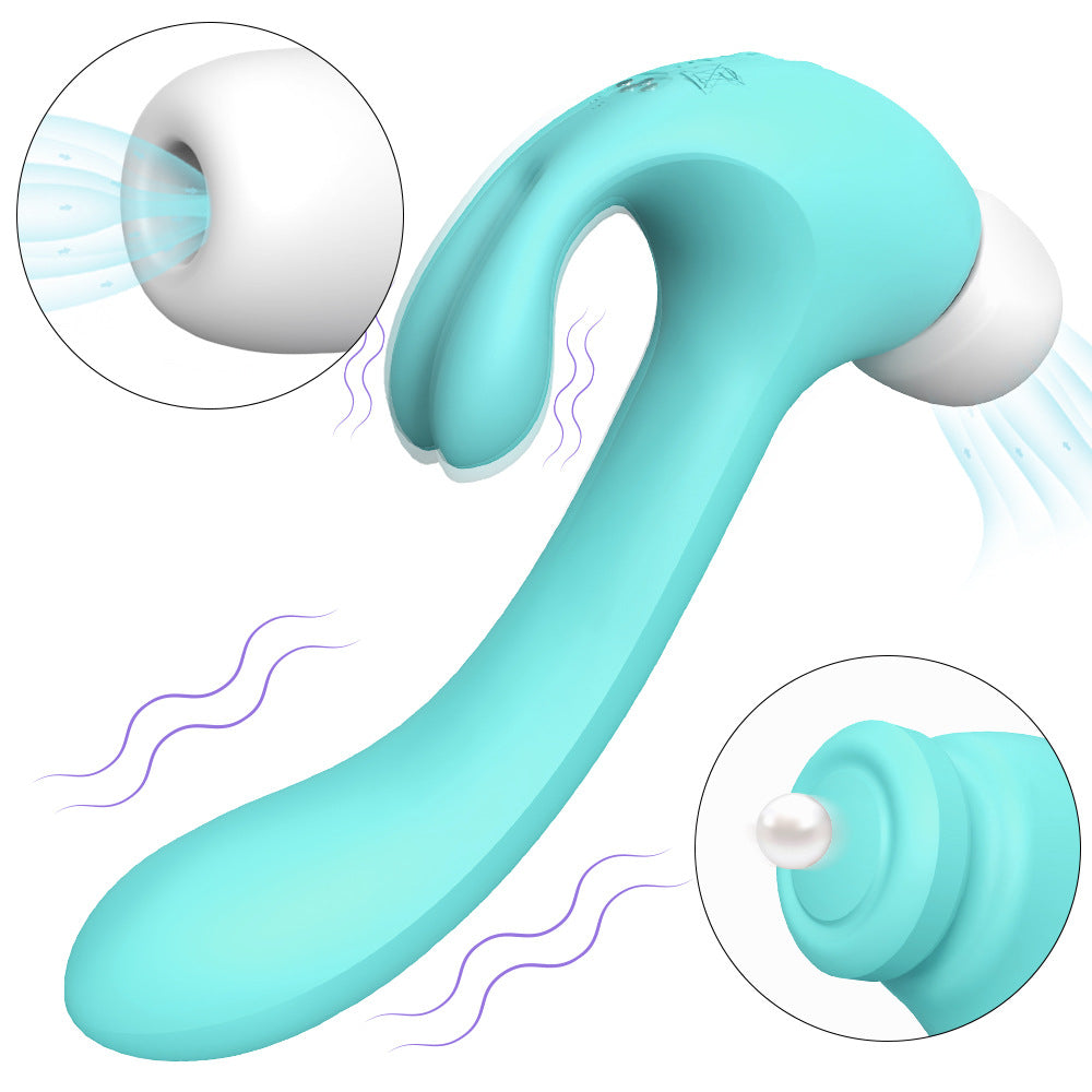Moremorelove Vibrator – Multi-Function Dildo for Women with Suction, 3-Speed 6-Mode Vibration & Slapping, Dual Rabbit Ears, and Pause Mode