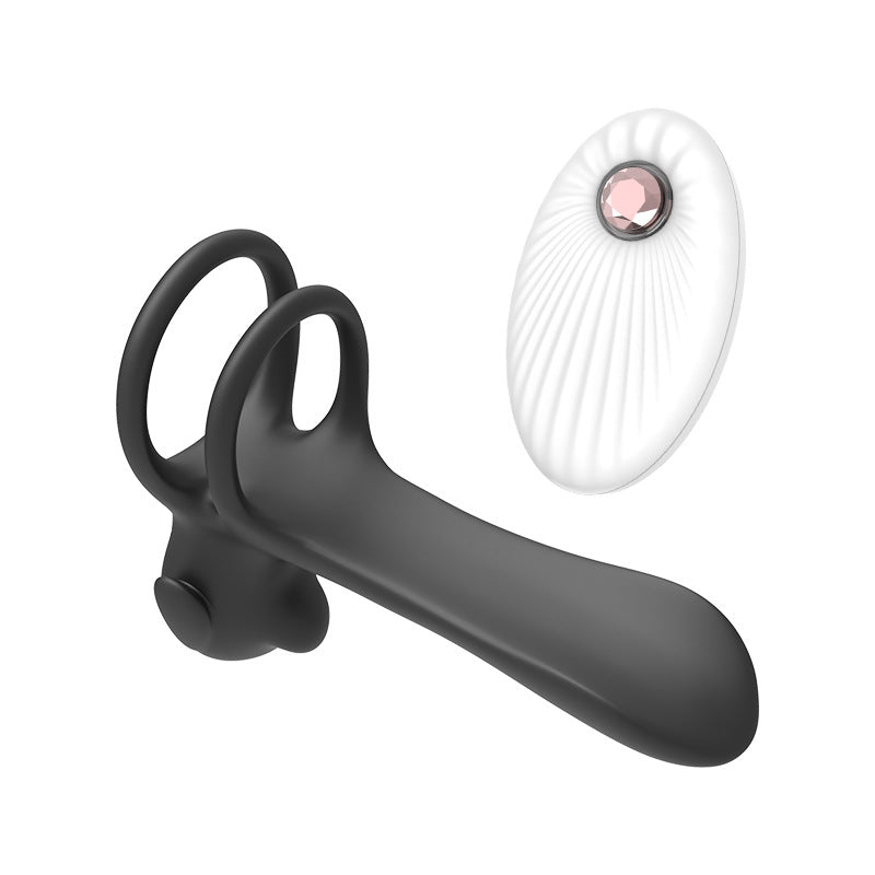 Moremorelove Vibrating Dual Penis Ring – Wireless Electric Delay Cock Ring for Men