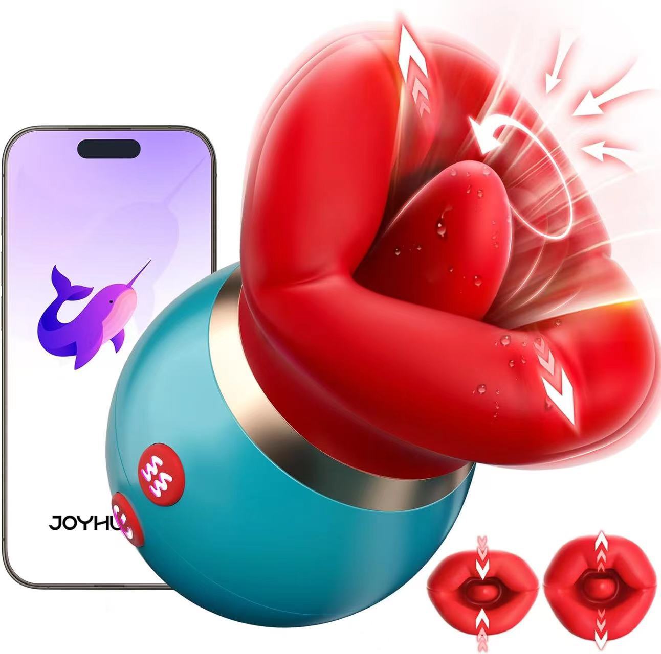 Moremorelove App-Controlled & Button-Controlled Rose Sucking Vibrator – 10 Sucking, Licking & Vibration Modes, Clit, Nipple & Anal Stimulation for Women & Couples