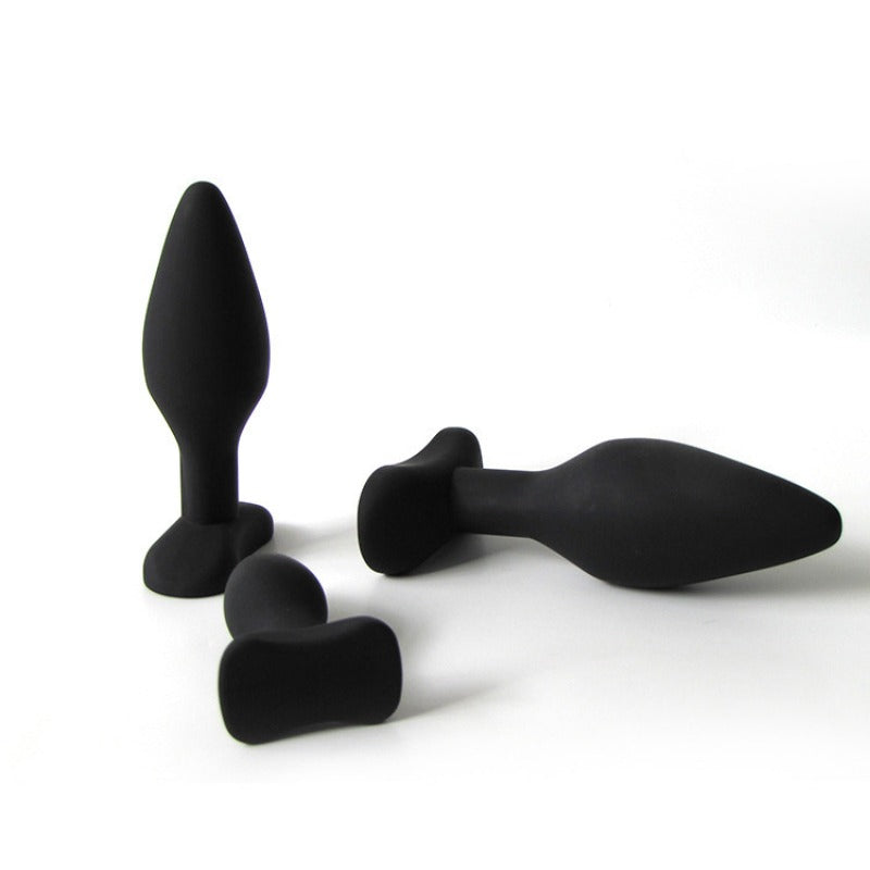 Moremorelove Silicone Butt Plug Set – 3-Piece Anal Training Kit for Beginners & Advanced Users, Flared Base Prostate Massager