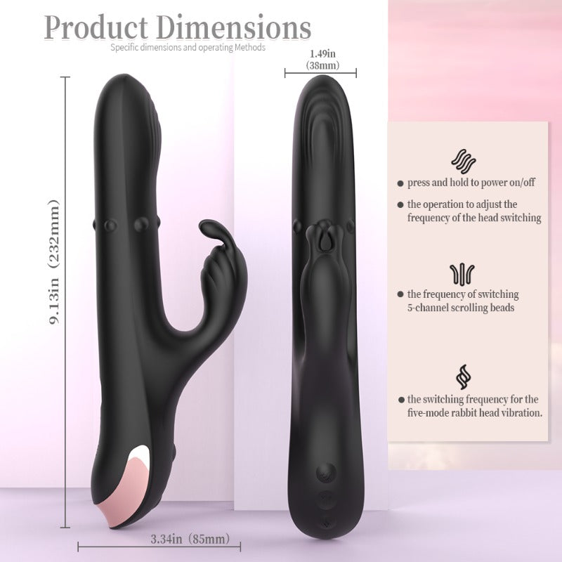 Moremorelove Dildo Vibrator – Multi-Function Rotating, Thrusting & Vibrating G-Spot & Clitoral Stimulator for Couples