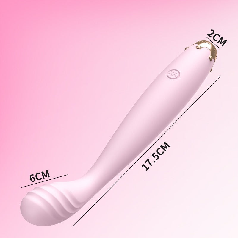 Moremorelove Rechargeable G-Spot Orgasm Vibrator – Dual Shock AV Stick with Elegant Crown Design for Female Pleasure & Masturbation