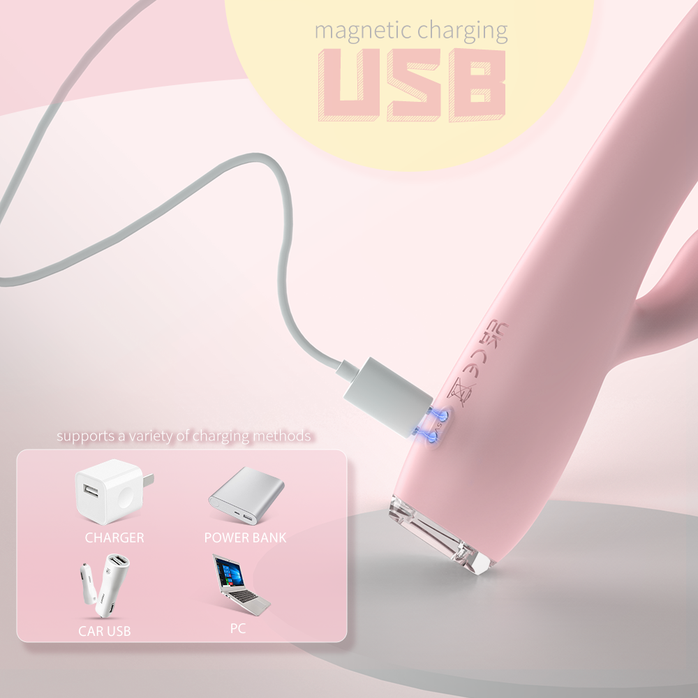 Moremorelove Rechargeable G-Spot Orgasm Vibrator – Dual Shock Thrusting & Vibrating AV Stick for Female Pleasure & Masturbation