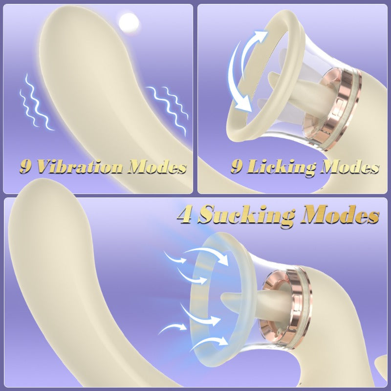 Moremorelove Rechargeable G-Spot Orgasm Vibrator – 3 Speeds & 6 Vibration Modes with Suction, Licking & Internal Vibration for Female Pleasure & Masturbation