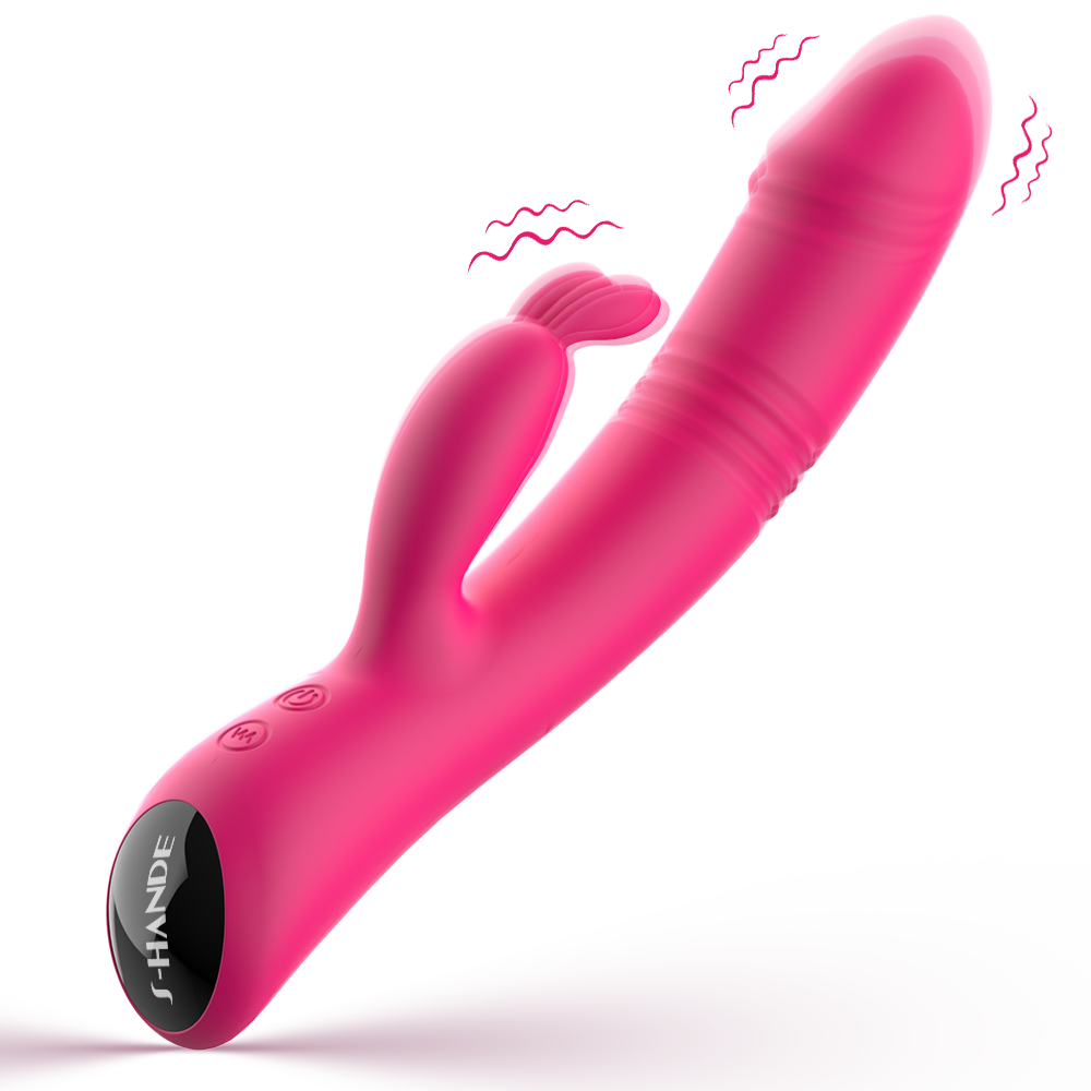 Moremorelove Waterproof Rabbit Vibrator – Telescopic Dildo with Licking Bunny Ears & Powerful Vibration for Women