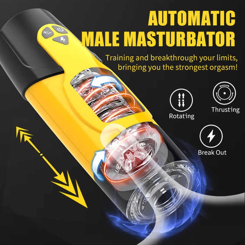 Moremorelove Male 7 Modes 3 speed Masturbator – Smart Adaptive Thrusting, Rotating, Moaning Silicone Interactive Cup with Headphones