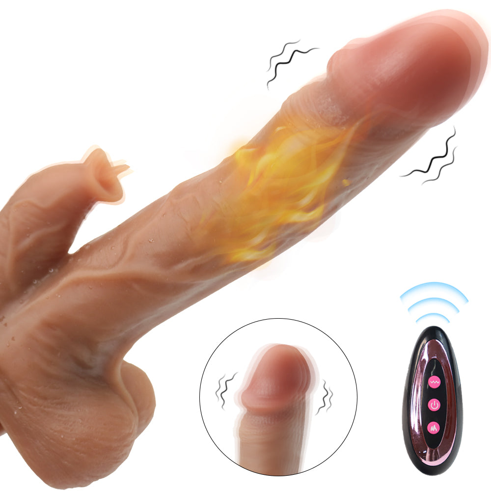 Moremorelove Realistic Heating Dildo – 9-Mode Thrusting, Vibrating & Swinging Pleasure Toy