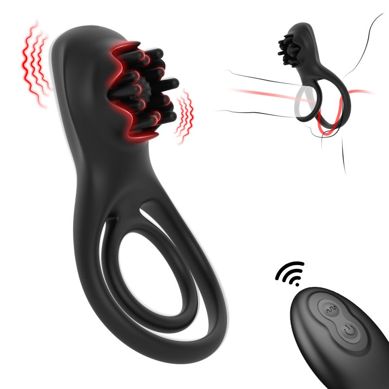 Waterproof Vibrating Silicone Cock Ring – 10 Vibration Modes, Clitoral Vibrator, Remote Control Couples Sex Toy for Enhanced Pleasure