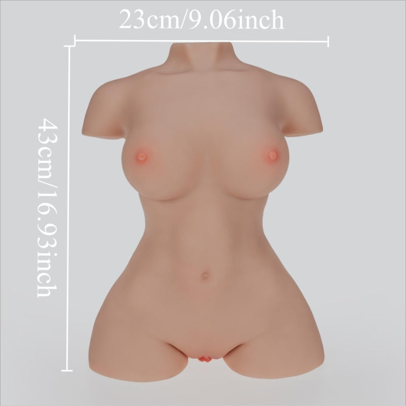 Moremorelove TPE Safe Silicone Hip & Torso Sex Doll with Pussy, Vagina & Anus - Realistic Soft Male Masturbator for Men
