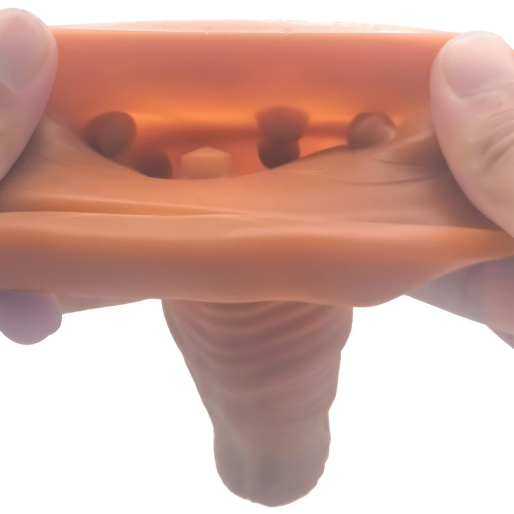 2 Colors Reusable Penis Sleeve & Cock Ring Extender – Ultra-Soft Penis Enlarger for Men & Couples