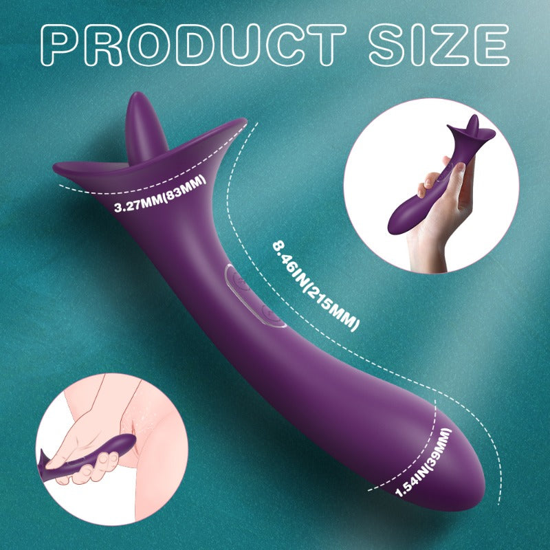Moremorelove Vibrator – Dual-Function Licking & Insertable Vibrating Dildo for Women, Tongue Simulation Intimate Adult Toy
