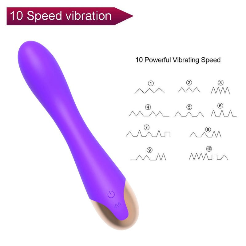 Moremorelove Crescent AV Vibrator – 10-Mode Curved Dildo for Women’s Pleasure