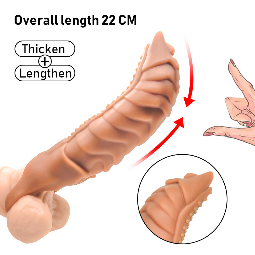 Reusable Penis Sleeve with Cock Ring – Ultra-Soft Penis Enlarger for Men & Couples