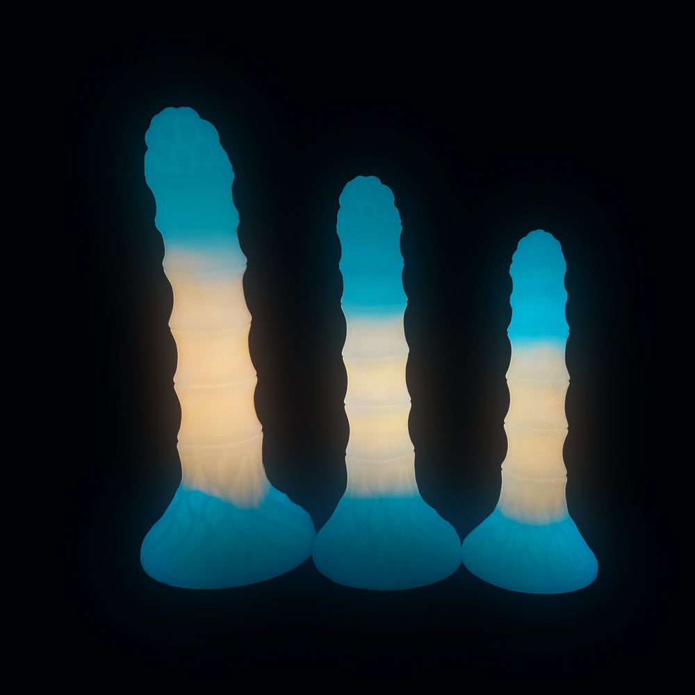 2 Models Fluorescent Silicone Dildo – Kirin Cock & Bamboo Shoots Design for Intense Pleasure