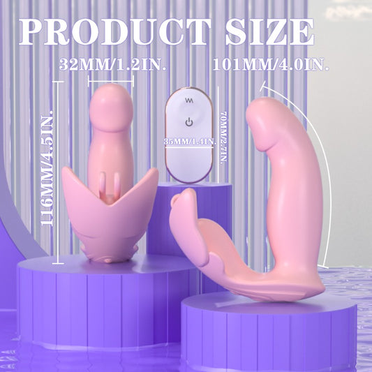 Moremorelove Remote Control Thrusting Wearable Bullet Vibrator – Butterfly-Shaped Design with Dual Vibration & Thrusting for G-Spot & Clitoral Pleasure