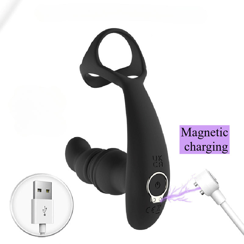 Wireless Thrusting Prostate Massager – Waterproof Vibrating Butt Plug with Cock Ring, Remote Control, 10 Modes, Wearable Anal Vibrator for Men