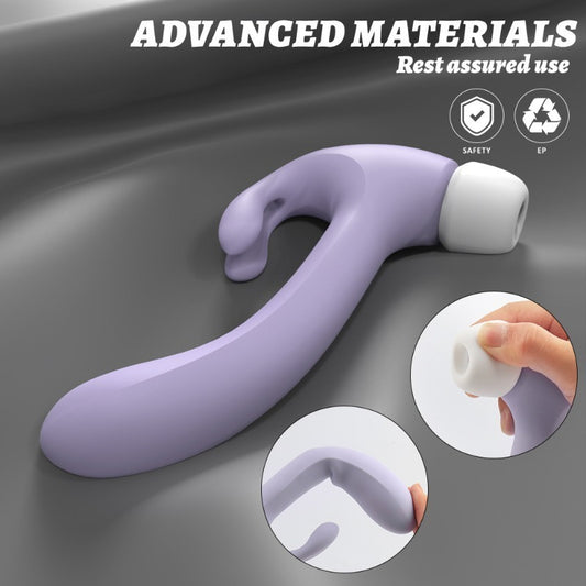 Moremorelove Vibrator – Multi-Function Dildo for Women with Suction, 3-Speed 6-Mode Vibration & Slapping, Dual Rabbit Ears, and Pause Mode