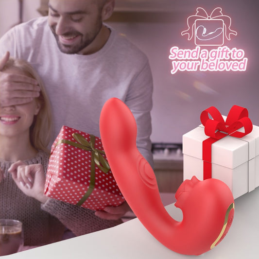 Moremorelove Flower Dildo Vibrator – 9 Frequencies, Suction, Slap & Vibe in One | Dual Stim for Women